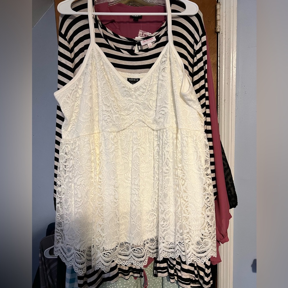 White lace babydoll tank